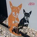 440s Ferrum Art Design Rostfigur Hund CHARLY, halbrund...