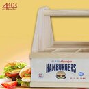 Contento Besteck Caddy HAMBURGERS Holz | CO-866841