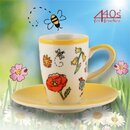 Mila Keramik Espresso-Tasse mit Untere Lovely Flowers |...