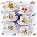 Portmeirion Keramik Tasse & Untertasse 6er Set Botanic...